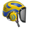 casque-protos-arboriste-forestier-avec-jugulaire-jaune-bleu-metallise