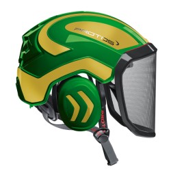 casque-protos-arboriste-forestier-avec-jugulaire-vert-or