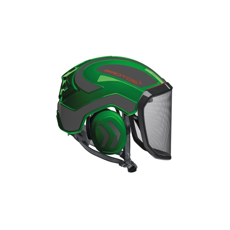 casque-protos-arboriste-forestier-avec-jugulaire-vert-gris