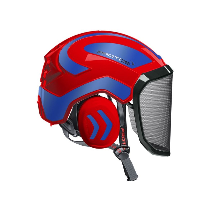 casque-protos-arboriste-forestier-avec-jugulaire-rouge