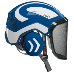 casque-protos-arboriste-forestier-avec-jugulaire-bleu-blanc