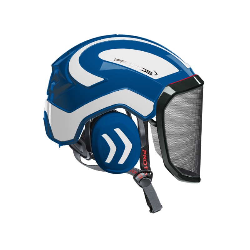 casque-protos-arboriste-forestier-avec-jugulaire-bleu-blanc