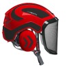 casque-protos-arboriste-forestier-avec-jugulaire-rouge-GRIS-CARBONE