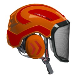 casque-protos-arboriste-forestier-avec-jugulaire-orange-rouge