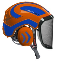 casque-protos-arboriste-forestier-avec-jugulaire-orange-bleu