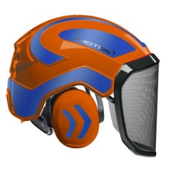 casque-protos-arboriste-forestier-avec-jugulaire-orange-bleu-metallise