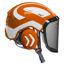 casque-protos-arboriste-forestier-avec-jugulaire-orange-blanc-reflechissant