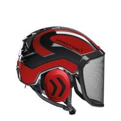 casque-protos-arboriste-forestier-avec-jugulaire-noir-rouge