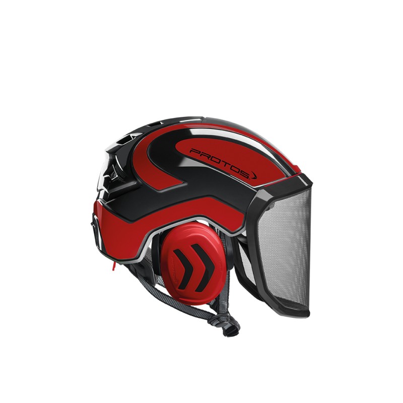 casque-protos-arboriste-forestier-avec-jugulaire-noir-rouge