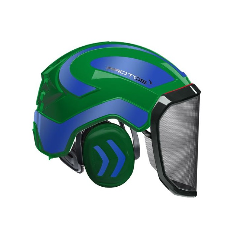 casque-protos-integral-forestier-visiere-f39olive-bleu-reflechissant