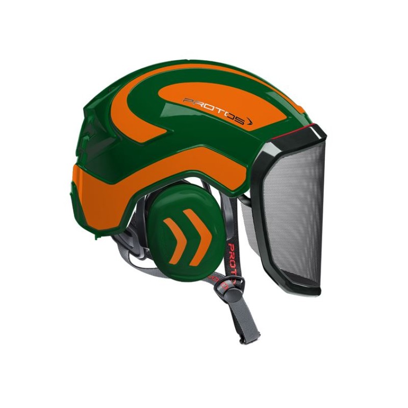 casque-protos-integral-forestier-visiere-f39-olive-et-orange-neon