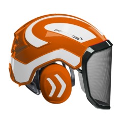casque-protos-integral-forestier-visiere-f39-orange-et-blanc-reflechissant