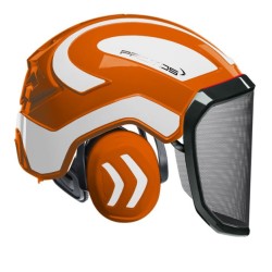 casque-protos-integral-forestier-visiere-f39-orange-et-blanc