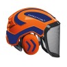 casque-protos-integral-forestier-visiere-f39-orange-et-bleu-metallise