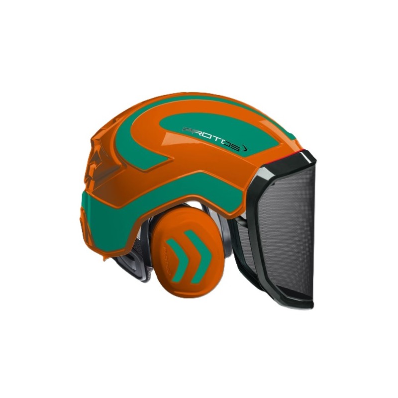 casque-protos-integral-forestier-visiere-f39-orange-et-vert