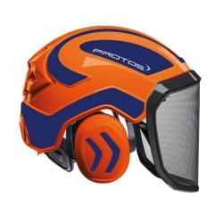 casque-protos-integral-forestier-visiere-f39-orange-et-bleu-metallise