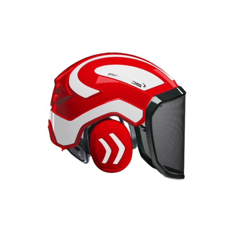 casque-protos-integral-forestier-visiere-f39-rouge-et-blanc