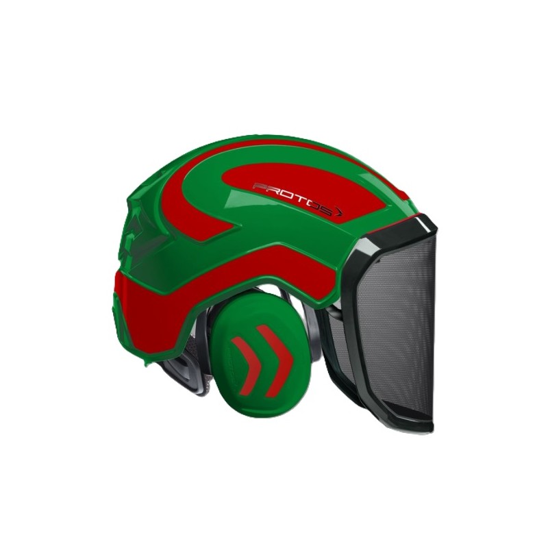 casque-protos-integral-forestier-visiere-f39-vert-et-rouge
