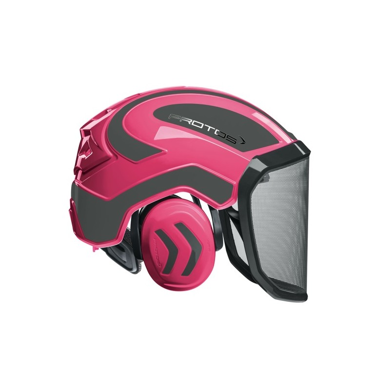 casque-protos-integral-forestier-visiere-f39-rose-et-gris