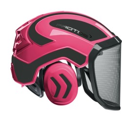 casque-protos-integral-forestier-visiere-f39-rose-et-noir-mat