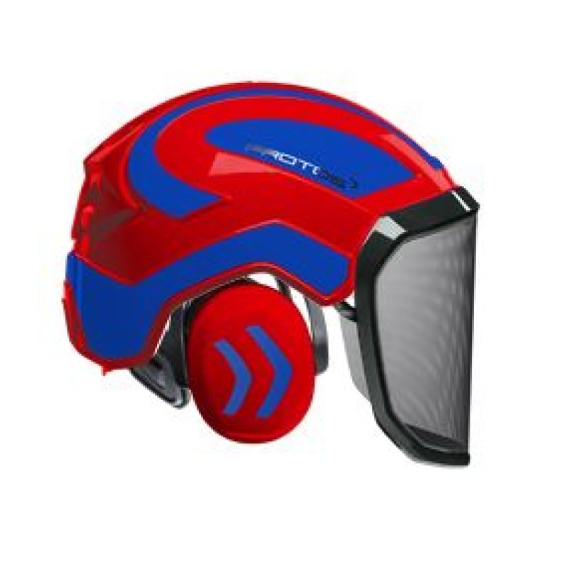 casque-protos-integral-forestier-visiere-f39-rouge-et-bleu