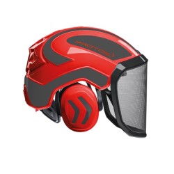 casque-protos-integral-forestier-visiere-f39-rouge-et-gris