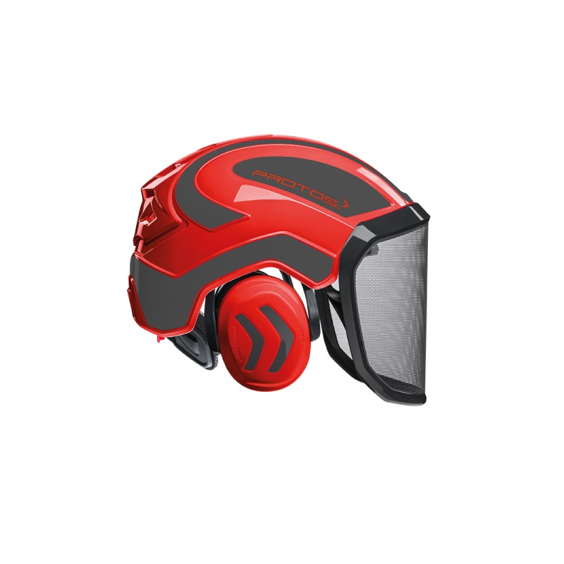 casque-protos-integral-forestier-visiere-f39-rouge-et-gris