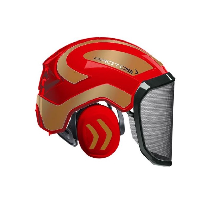 casque-protos-integral-forestier-visiere-f39-rouge-et-or