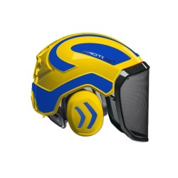casque-protos-integral-forestier-visiere-f39-jaune-et-bleu