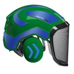 casque-protos-integral-forestier-visiere-f39-olive-bleu-metallise