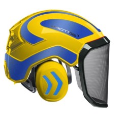 casque-protos-integral-forestier-visiere-f39-jaune-et-bleu-metallise