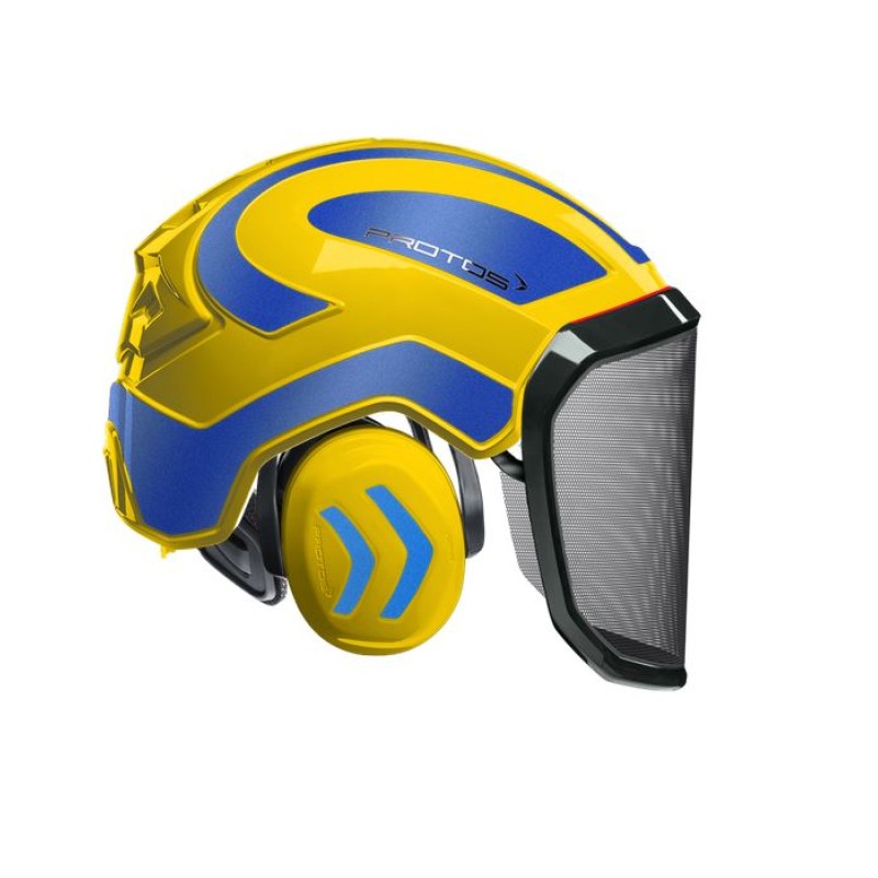 casque-protos-integral-forestier-visiere-f39-jaune-et-bleu-metallise