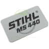 PLAQUE MATRICULE MS440 STIHL 11289671511 - 1128-967-1511 - PIECE D'ORIGINE