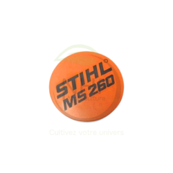 PLAQUE MATRICULE MS260 STIHL 11219671507 - 1121-967-1507 - PIECE D'ORIGINE