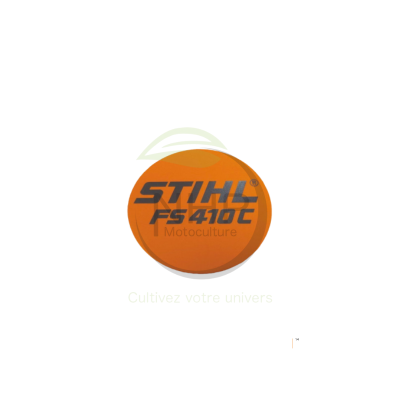 PLAQUE MATRICULE FS410C STIHL 41479671508 - 4147-967-1508 - PIECE D'ORIGINE
