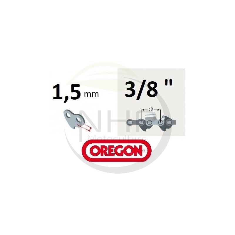 Guide chaine tronçonneuse OREGON 208RNDK095, 50 cm, pas 3/8, jauge 1.5 mm, 0.58 , 72 maillons, 72 entraineurs