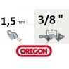 Guide chaine tronçonneuse OREGON 208RNDK095, 50 cm, pas 3/8, jauge 1.5 mm, 0.58 , 72 maillons, 72 entraineurs