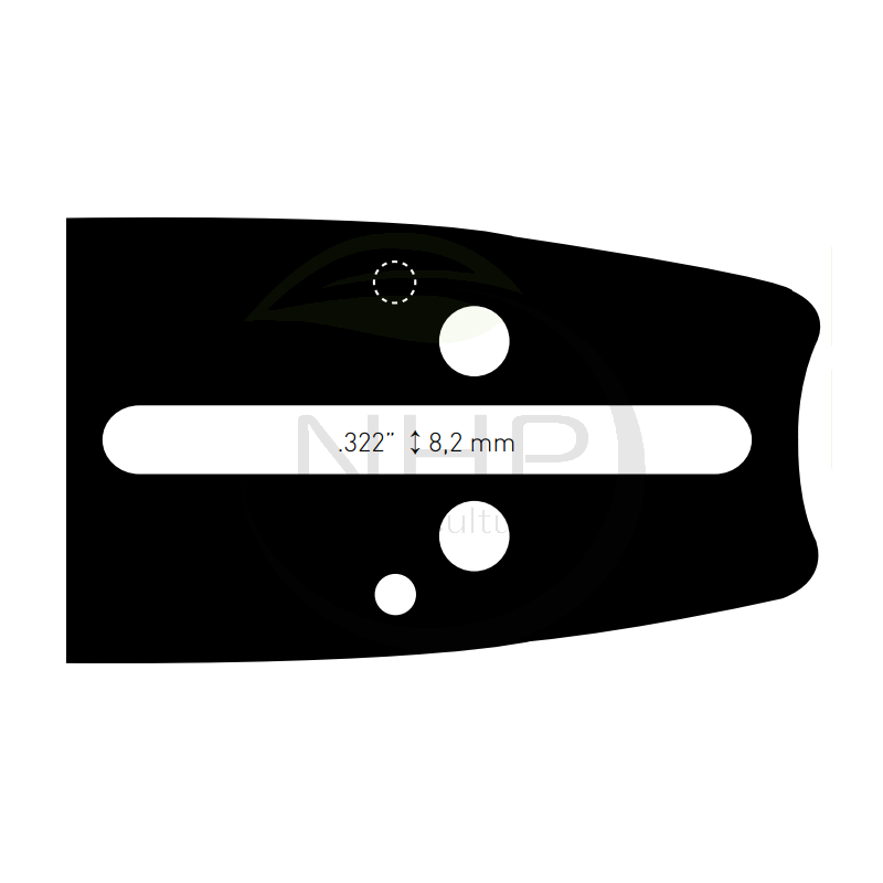 Guide chaîne tronçonneuse CUB CADET CC3045, CC3352, CC3651, CC4051, CS5018, CS5220, 40cm, pas 325, jauge 1.50 mm, .058, 66 maill