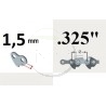 Guide chaîne tronçonneuse HUSQVARNA 234, 235, 238, 240, 242, 243, 246, 248, 40cm, pas 325, jauge 1.50 mm, .058, 66 maillons, 66 