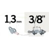 Guide chaîne tronçonneuse McCULLOCH (ITALY) 414, 416, 441, 539e, 1900E, 2200E, 40cm, 16", pas 3/8LP, jauge 1.3 mm, 0.050, 55 mai