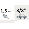 Guide chaine tronçonneuse JONSERED 820/830 (goujon 9mm), 920/930 (goujon 9mm), 2065, 2071, 2077, 50cm, pas 3/8, jauge 1,50 mm, 0