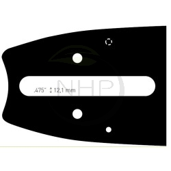 Guide chaine tronçonneuse 38cm, pas .325, jauge 1,6 mm, .063, 62-63 maillons, 62-63 entraineurs