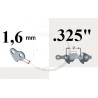 Guide chaine tronçonneuse STIHL MS36E, 38cm, pas .325, jauge 1,6 mm, .063, 63 maillons, 63 entraineurs