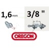 Guide chaine tronçonneuse OREGON 163VXLHD025, 40cm, pas 3/8, jauge 1.6 mm, 0.63, 60 maillons, 60 entraineurs