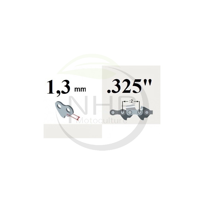 Guide chaine tronçonneuse DOLMAR PS43, PS52, 33cm, 13", pas .325, jauge 1.3 mm, .050 , 56 maillons, 56 entraineurs