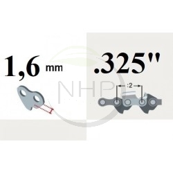 Guide chaîne tronçonneuse 40cm, STIHL MS231, MS241, MS250, MS250C, MS250C-BE, MS251, pas 325", 1.6 mm, 0.63, 62 maillons, 62 ent