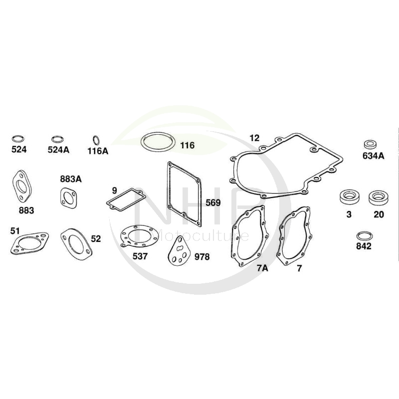 KIT JOINT MOTEUR BRIGGS ET STRATTON 495868 - 394501 - 491856