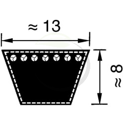 Courroie tracteur tondeuse STIGA 1134-9036-01, 1134903601, 9585-0083-00, 9585008300