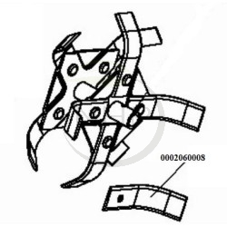 Couteau fraise intérieur de motoculteur et motobineuse PUBERT 0002060008, MB 25H, MB 31H, MB 33R, GX25, GX31, EHO 35