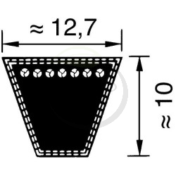 COURROIE LISSE TRAPEZOIDALE MITSUBOSHI SPA1257